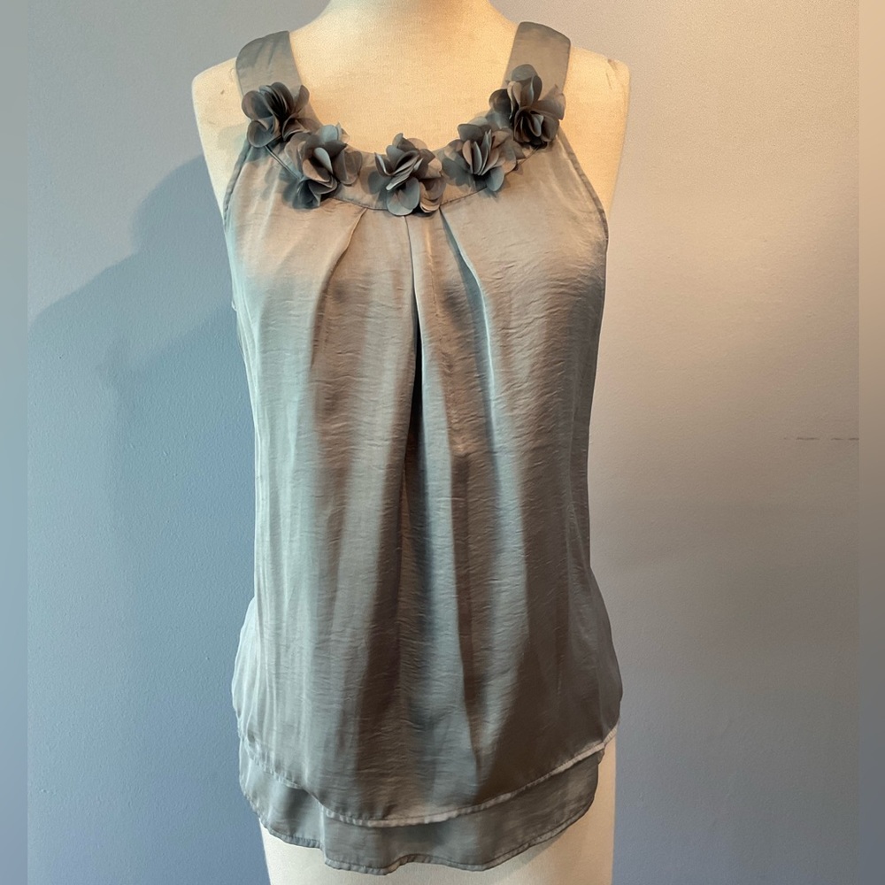 EUC Silver Double Lined Summer Tank Top